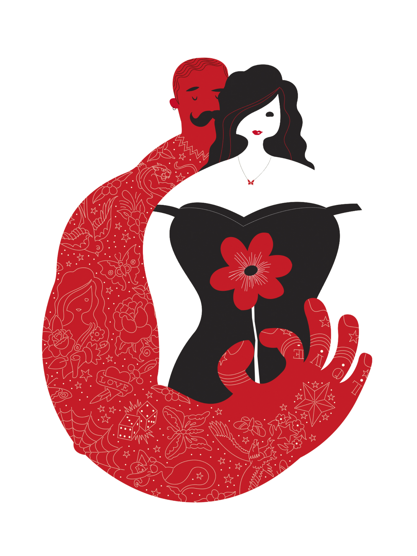 Lovers Tattoo Flash Tee